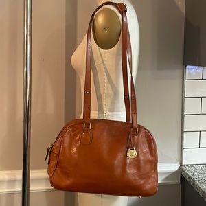 Brahmin Leather Bag Purse Tote Brown Fairhaven Mass USA